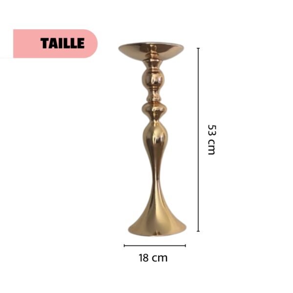Vase bougeoir doré 2-en-1 pour une décoration de table chic et raffinée. Idéal pour mariage, réception ou événement élégant.